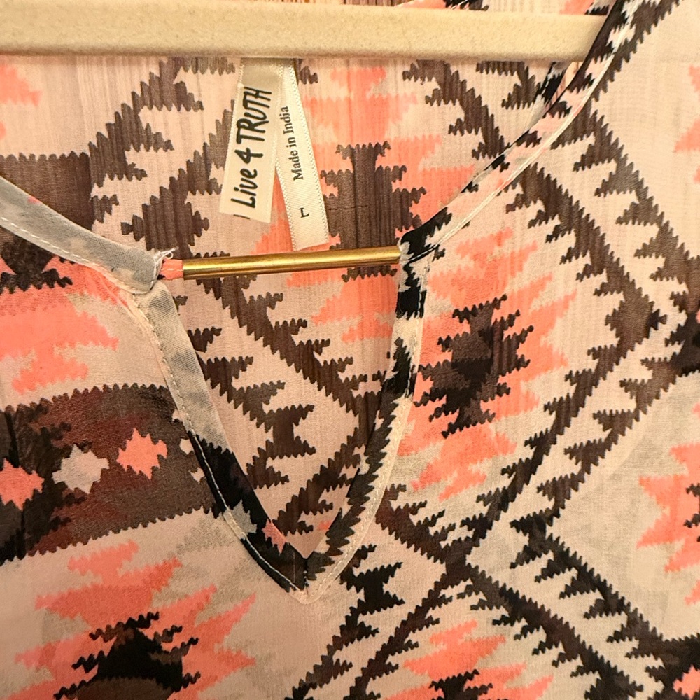 Cute Aztec sheer Racer Back Top - Picture 3 of 5